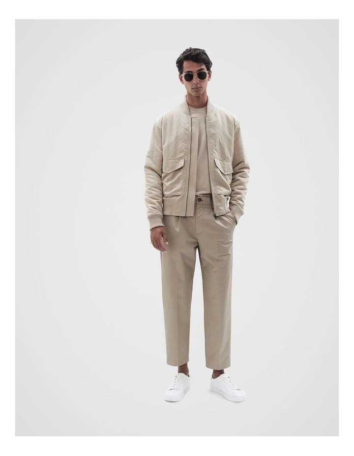 Utility Bomber Jacket in Taupe