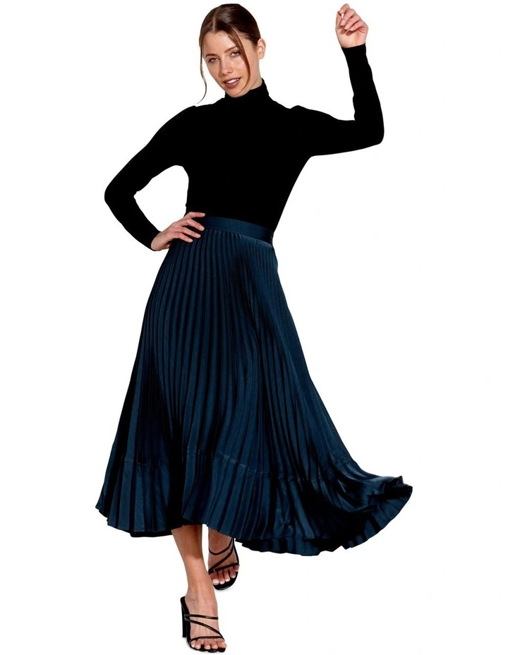 Starstruck Pleated Skirt in Teal