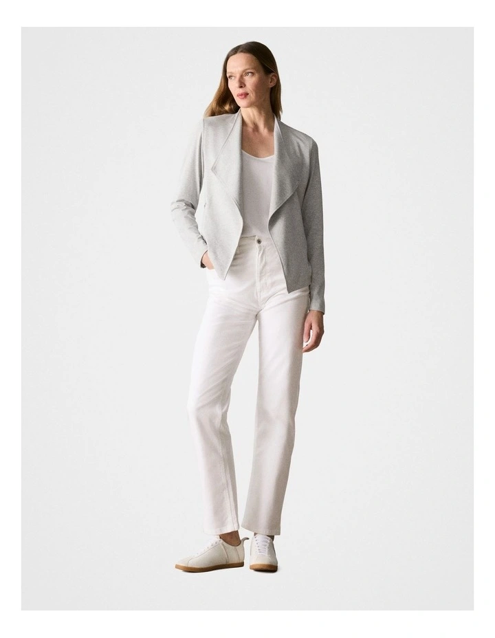 Bamboo Viscose Marle Jacket in Light Grey Marle