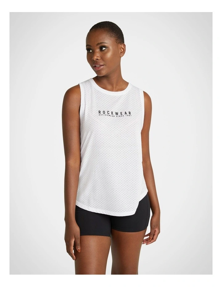 Fleur Tank Top in White