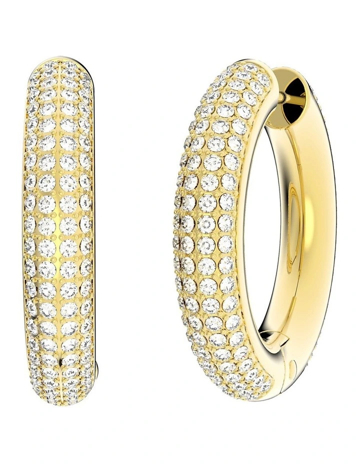 Dextera Hoop Earrings Medium Gold-Tone Plated in White