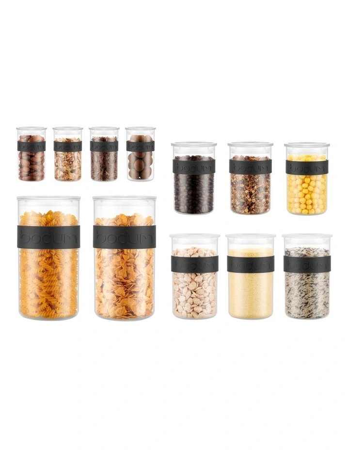 Presso Food Storage Containers 12 Piece in Clear/Black