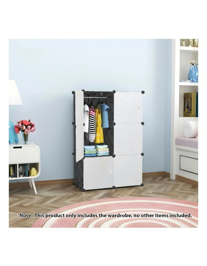 3 Tier 6-Cube Portable Storage Organiser in White