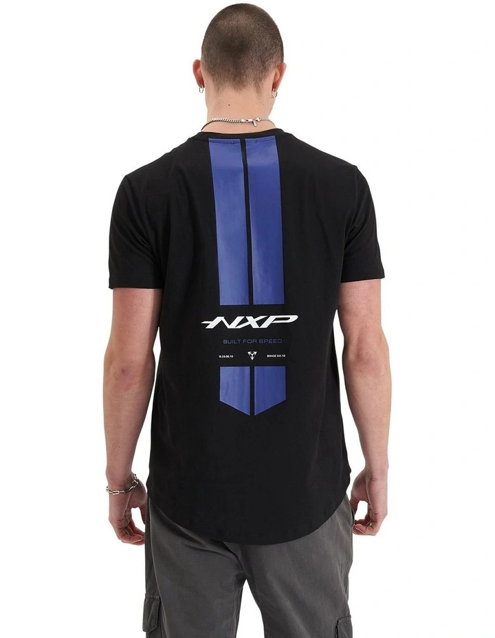 Column Dual Curved Tee in Jet Black