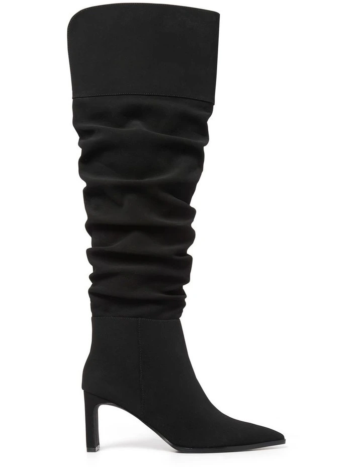 Rhiannon Ruched Over The Knee Boots in Black