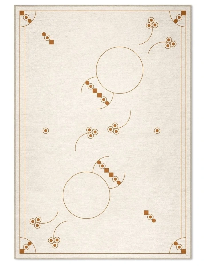 Contour Washable Chenille Area Rug in Cream