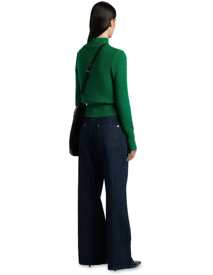 Chunky Zig Zag Sweater in Emerald