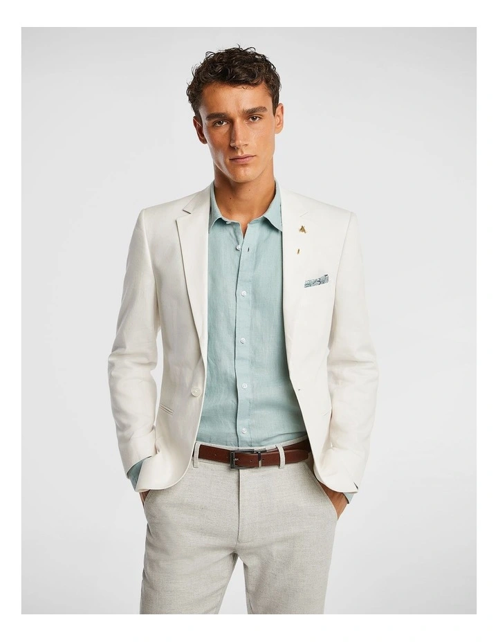 Cosmo Linen Blend Blazer in Natural