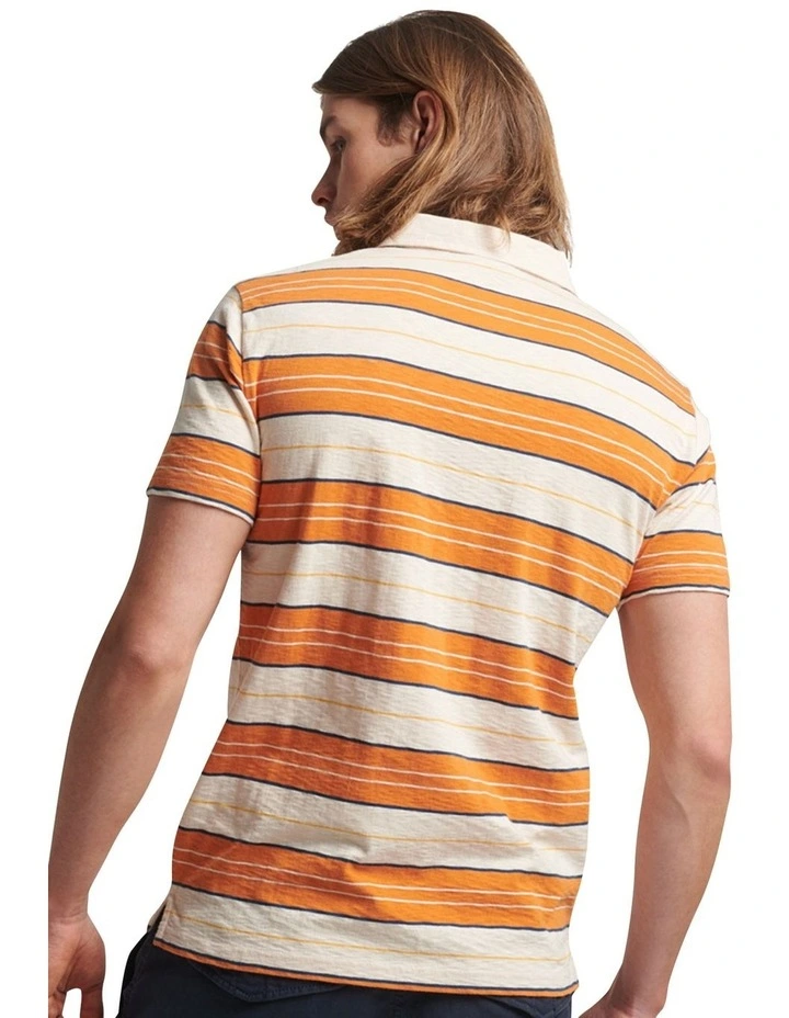 Jersey Stripe Polo Shirt in Oatmeal Stripe
