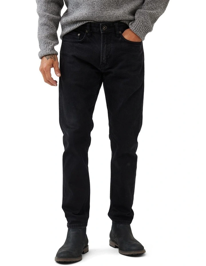 Hira Slim Italian Denim Short Leg Jeans in Coal