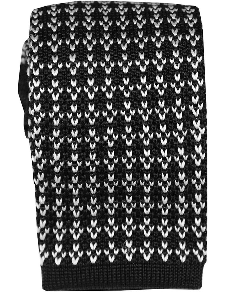 Woven Thin Chain Tie in Black