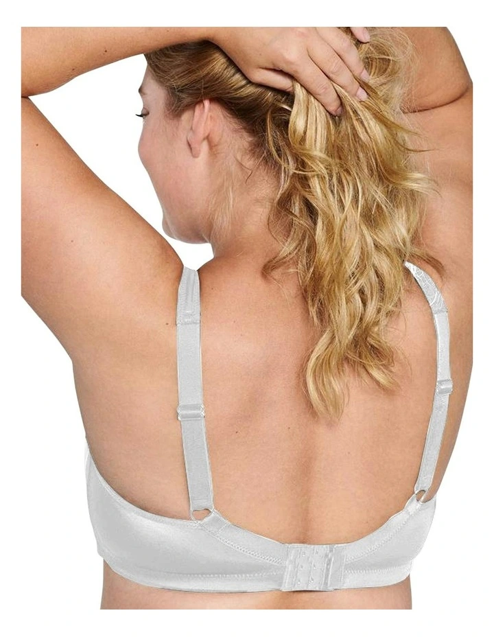 Plus Size Wirefree Bra with Padded Straps in White
