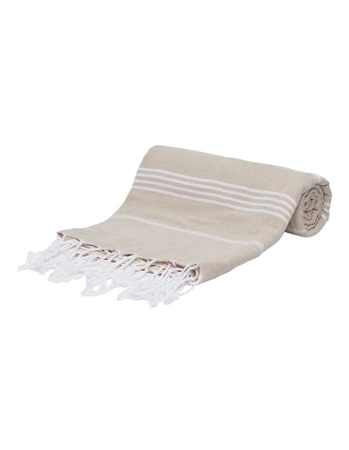 Thin Turkish Towel in Pale Brown