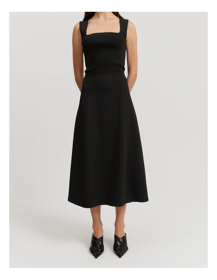 Compact A-line Skirt in Black
