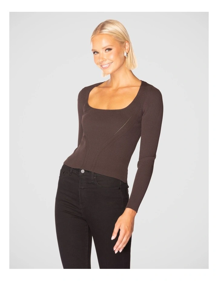 Aydin Knit Top in Brown