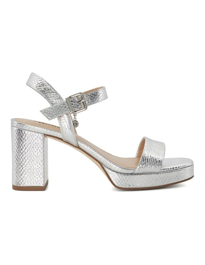 Motive Heeled Sandal in Silver