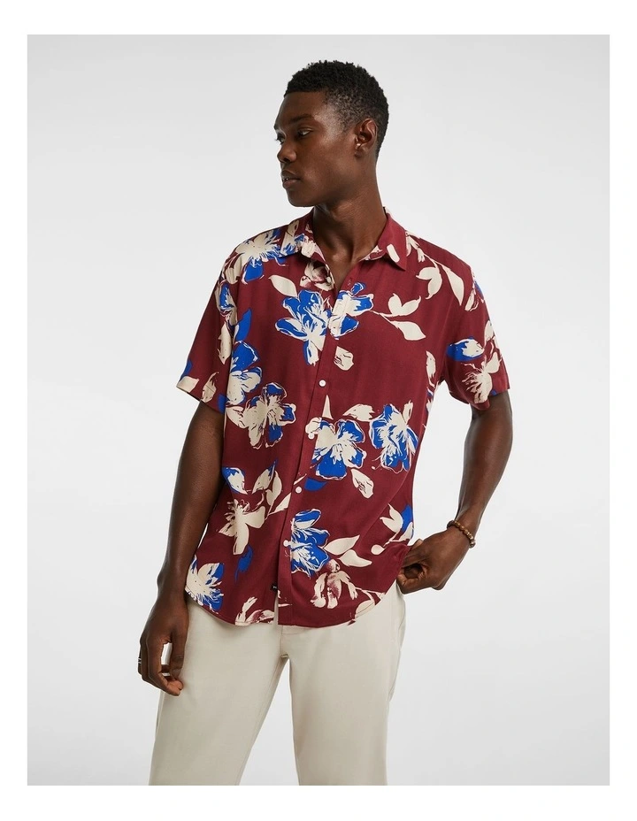 Rocko Viscose Shirt in Red