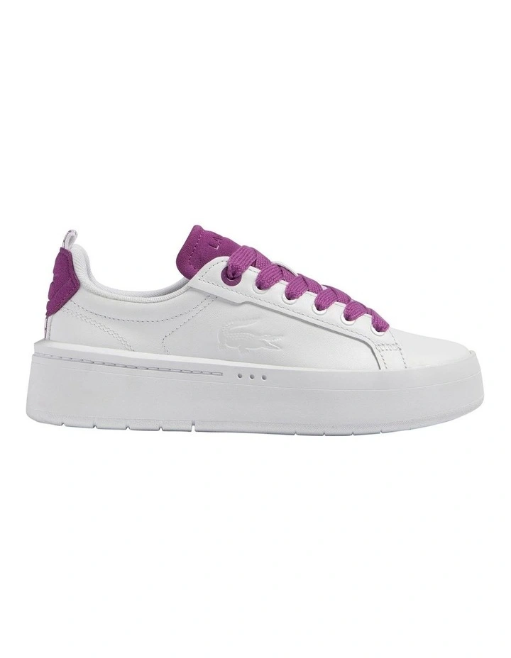 Carnaby Platform Leather Sneaker in White/Purple