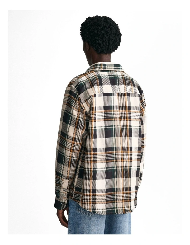 Checked Heavy Twill Overshirt in Putty