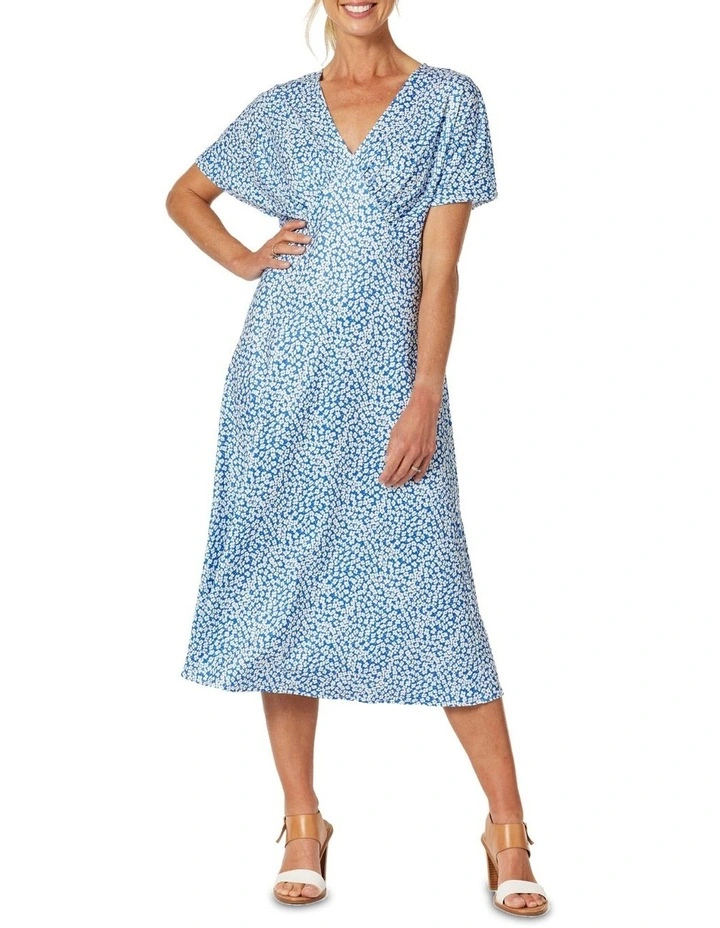 Miss Daisy Print Dress in Cornflower