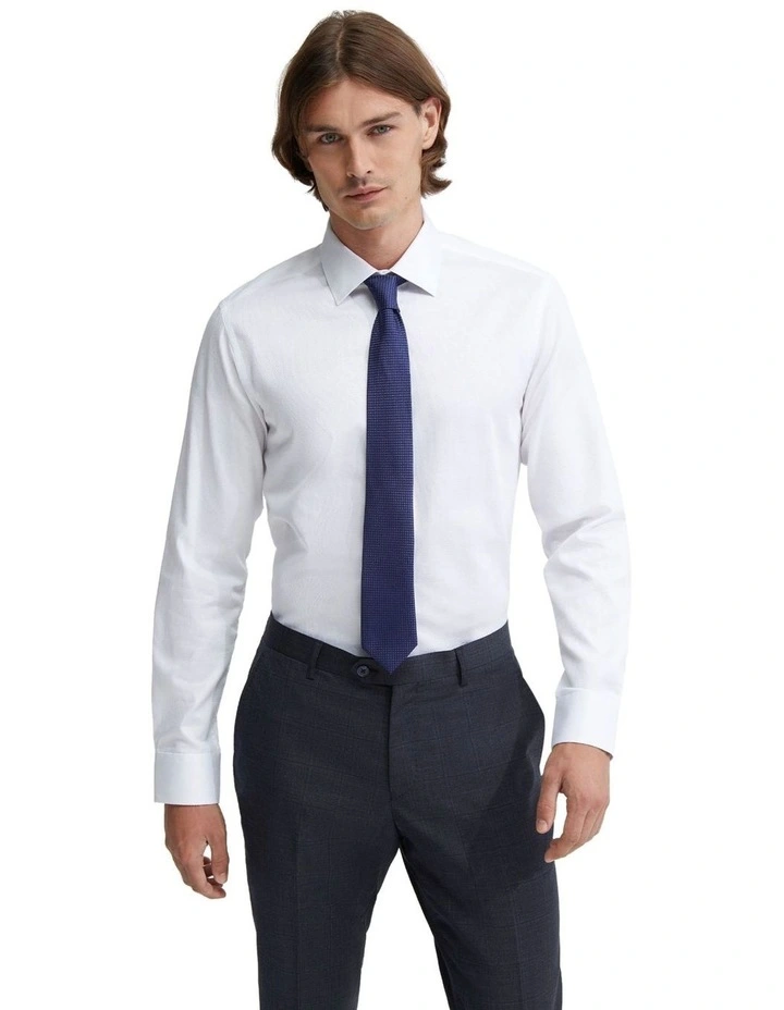 Beckton Cotton Dobby Shirt in White