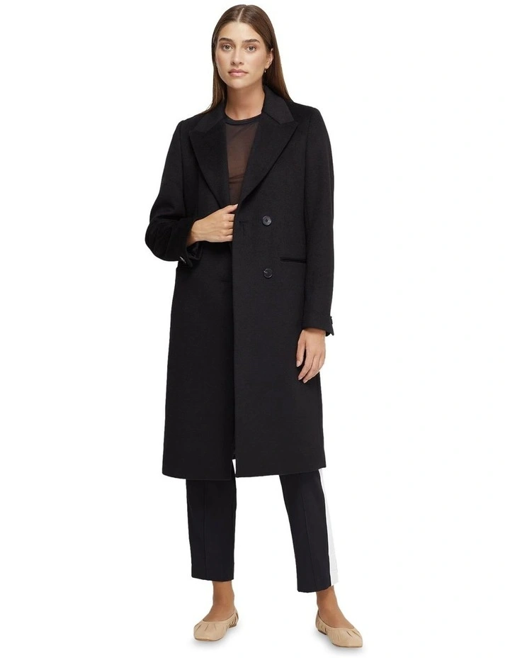 Aria Wool Rich Coat in Black