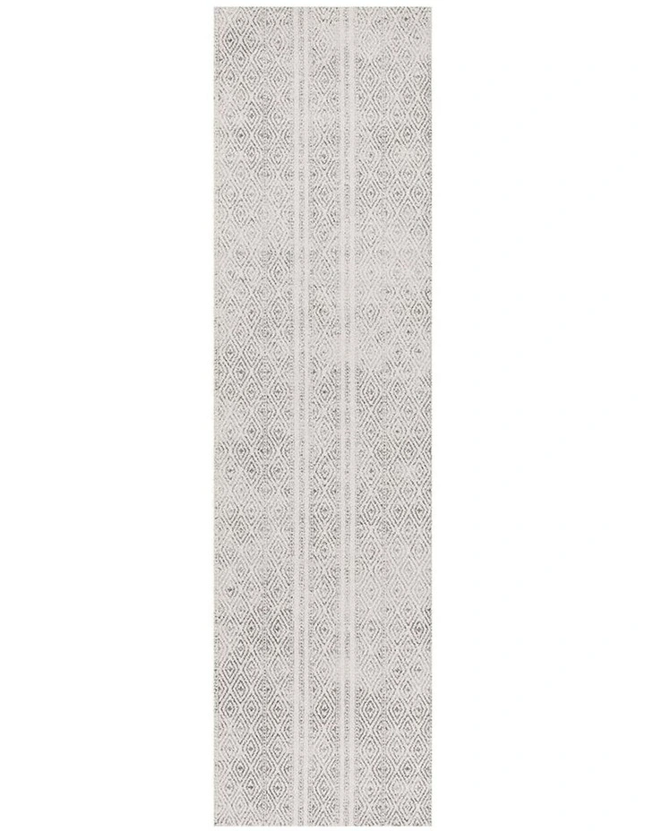 Oasis Salma Tribal Runner Rug in White/Grey