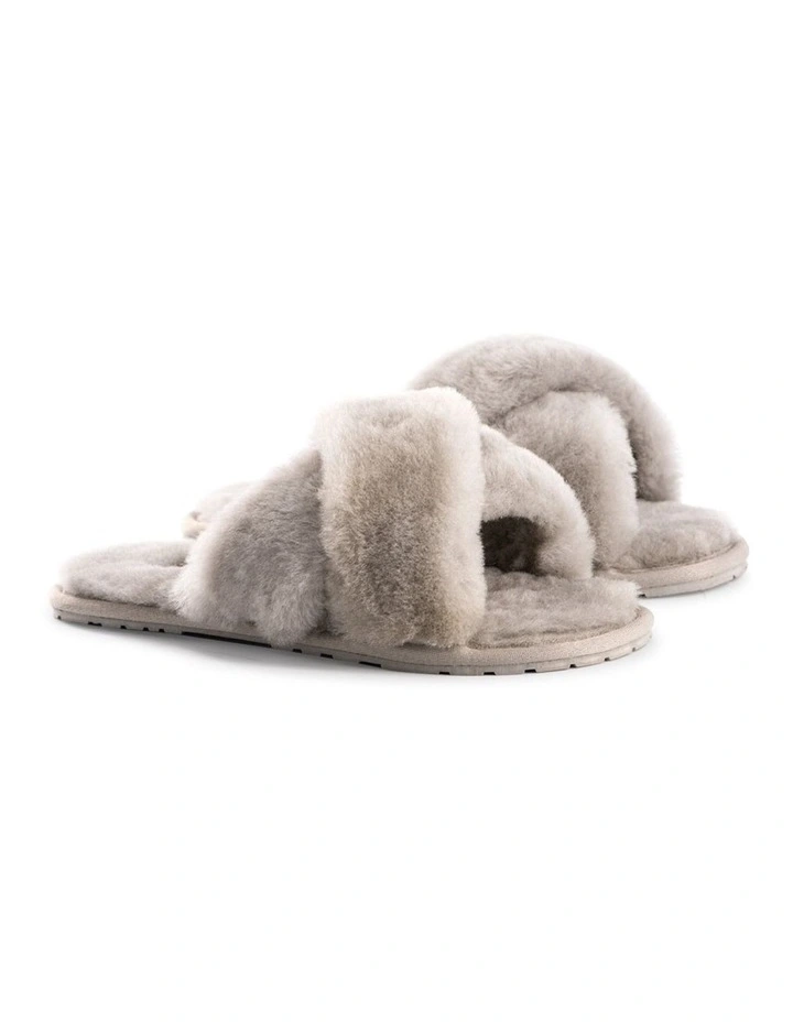 Women Sheepskin Wool Brighton Slippers Light Grey
