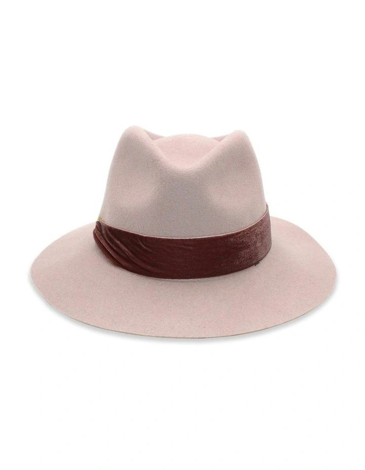 Emery Wool Fedora in Rose Dust Pink