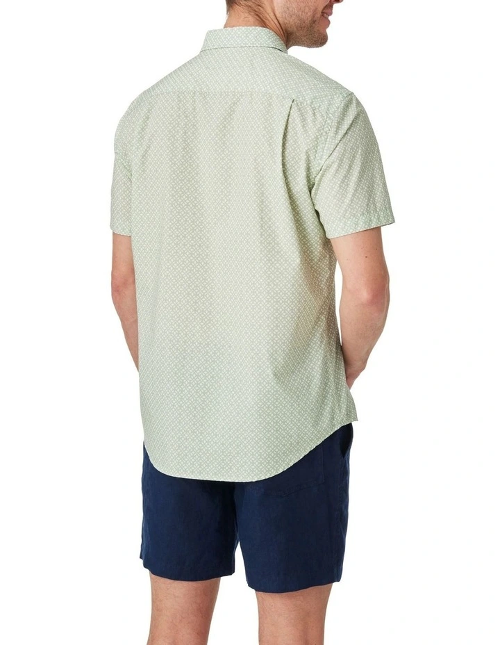 Colton Print Shirt in Sage
