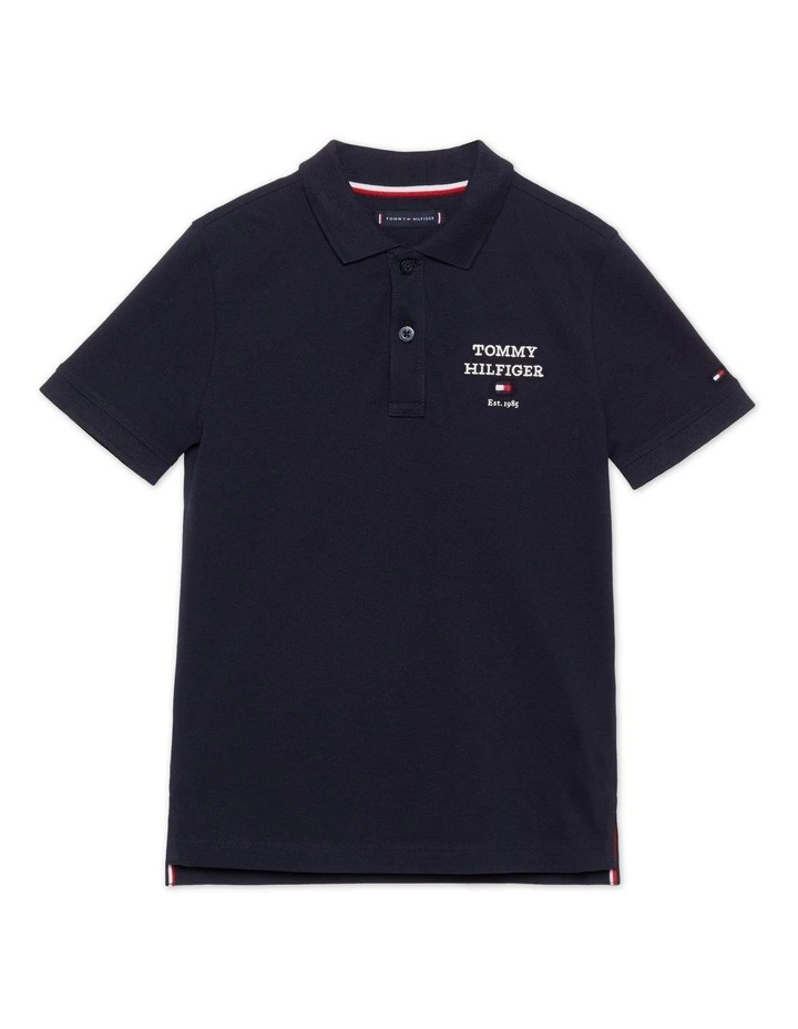 8-16 Embroidery Logo Regular Fit Polo Shirt in Navy