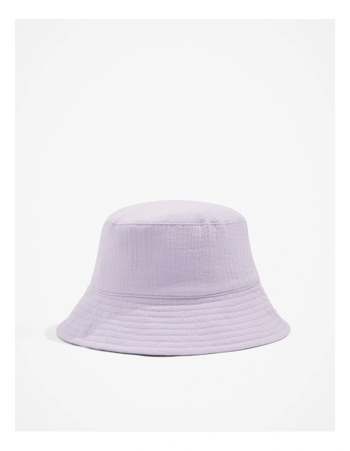 Organically Grown Cotton Textured Bucket Hat in Lilac