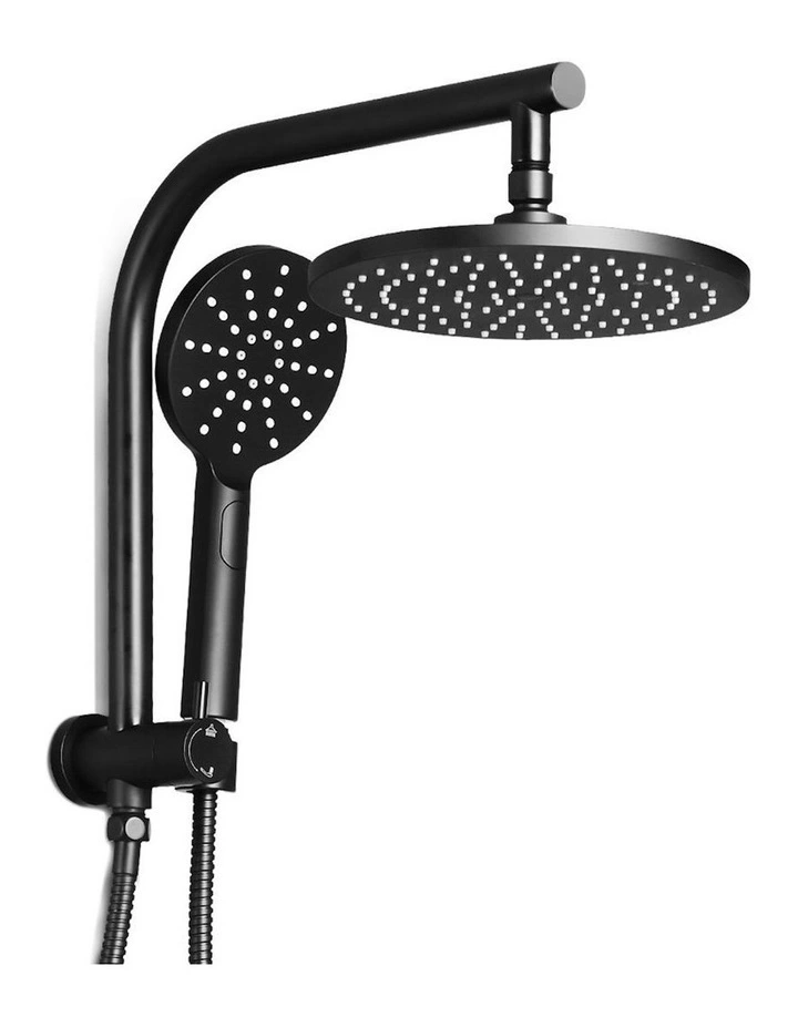 9 Inch Handheld Round High Pressure Rain Shower Head Set Black