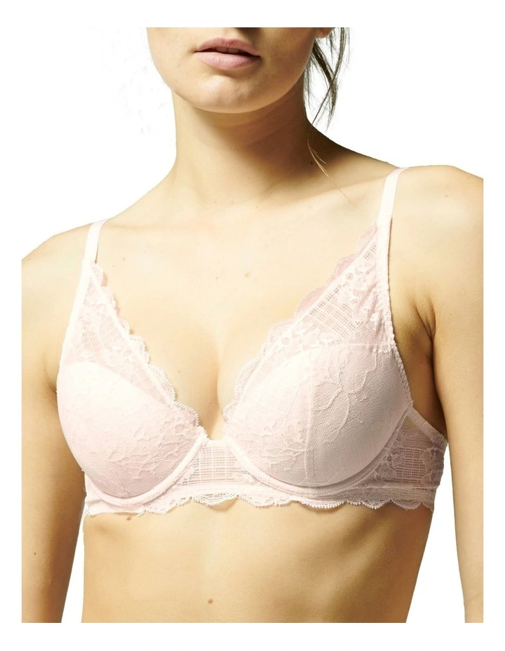 Reve Triangle Push Up Bra in Pink