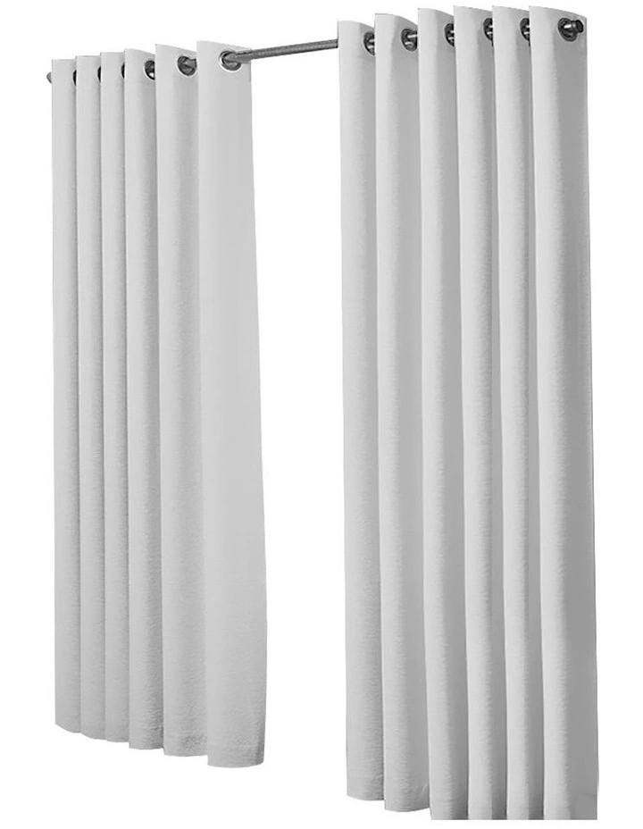 2x Blockout 3 Layers Eyelet Curtains 240x230cm in Grey