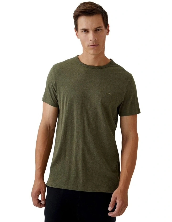 Ben Organic Cotton Crew Neck T-shirt in Dark Olive