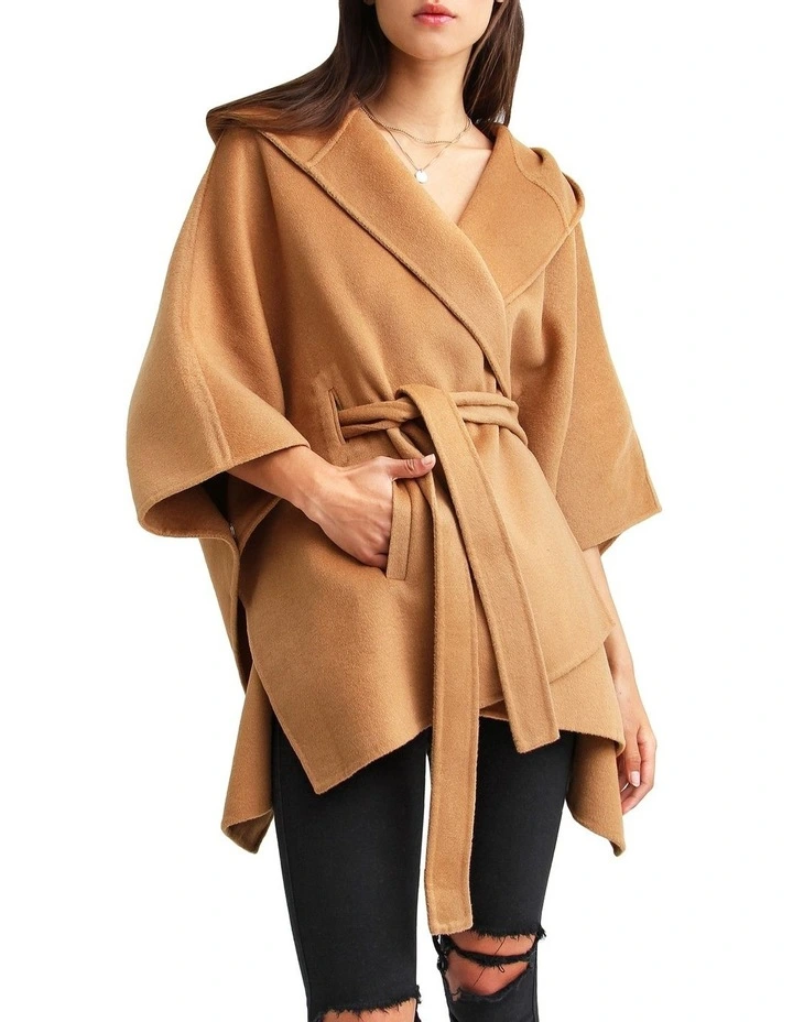 Jackson Landing Dark Camel Blend Cape Coat