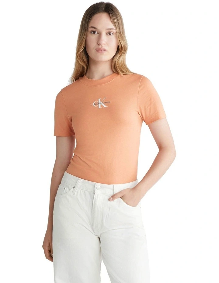 Monologo Slim Fit Tee in Tropical Orange