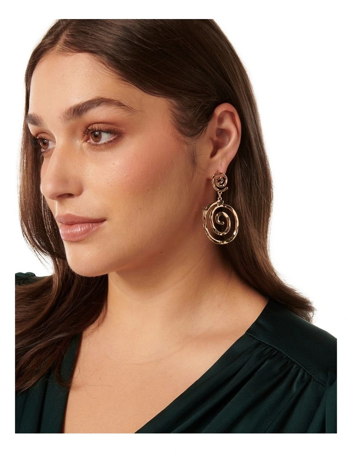 Signature Swirly Drop Earrings in Gold