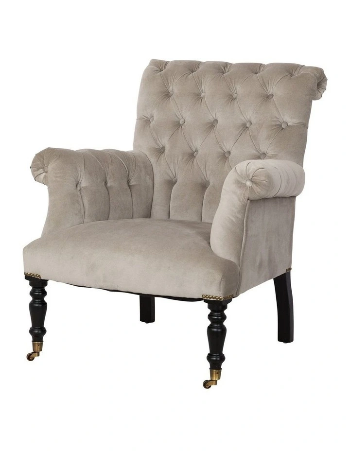 Chair Hurley Matt Black Grey Velvet