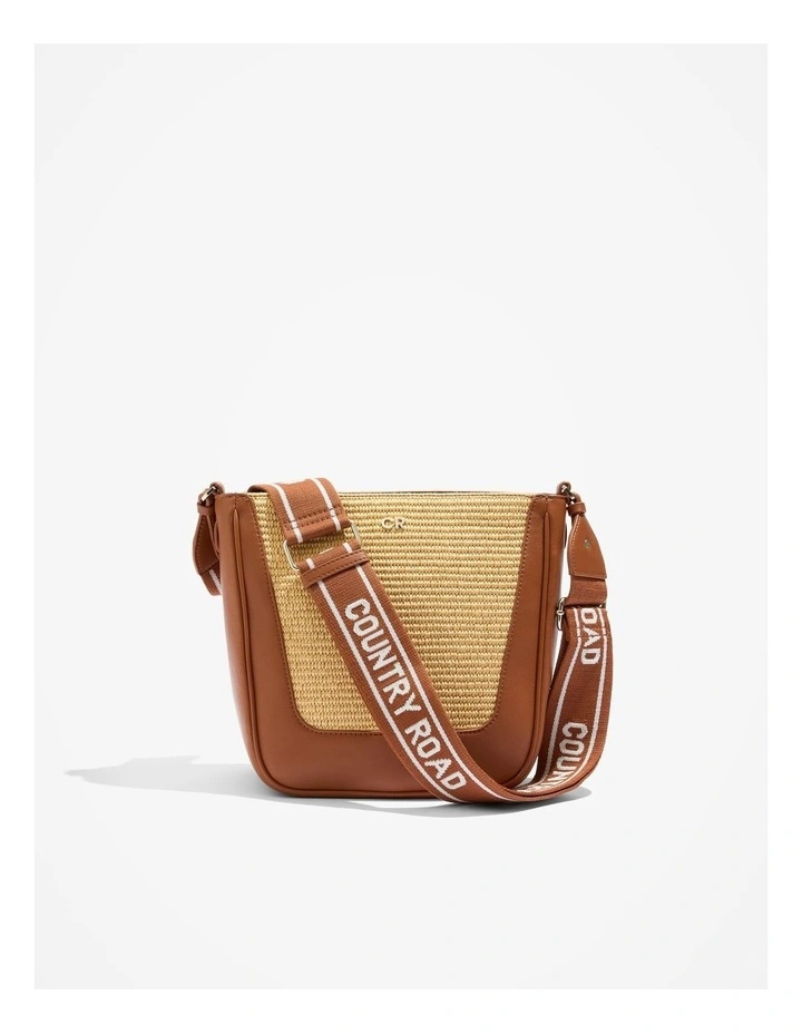 Panel Detail Sling Bag in Tan