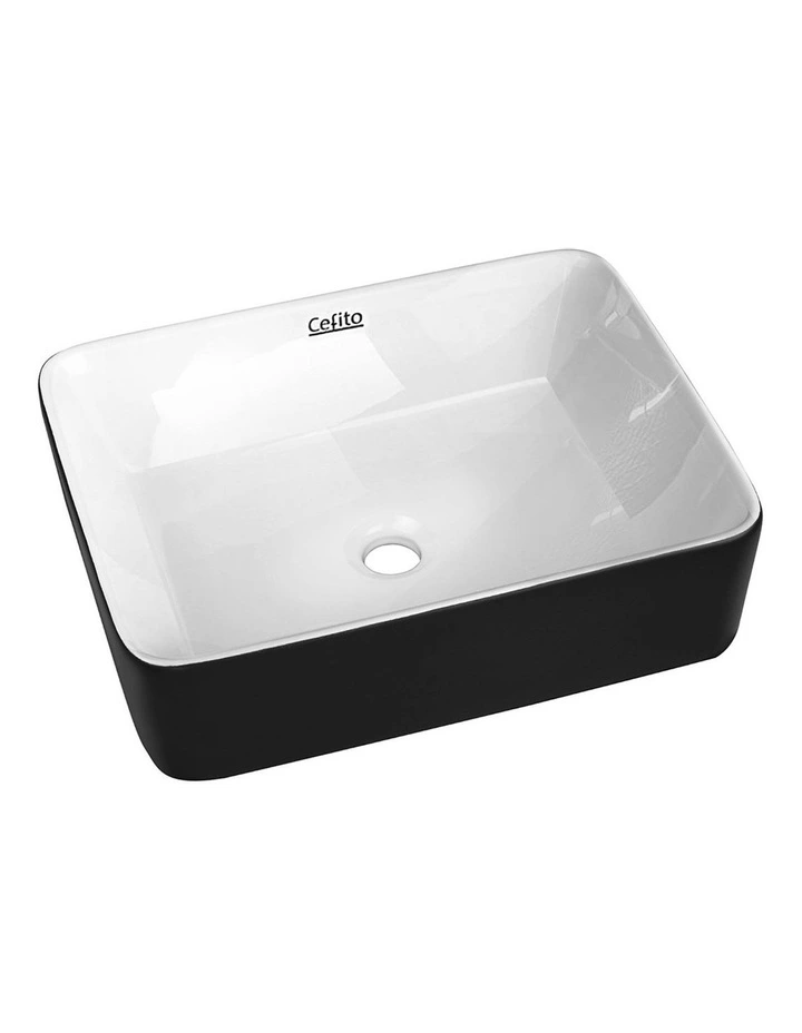 Cefito Ceramic Bathroom Basin Sink In Black/White