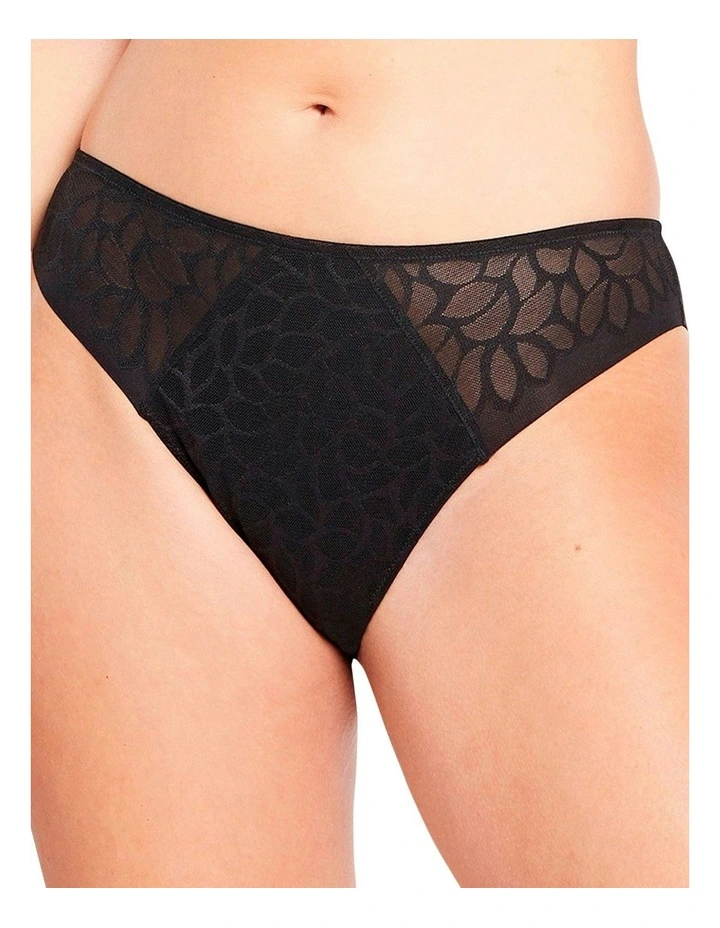 Perfect Curves Smooth Lace Bikini Brief in Black