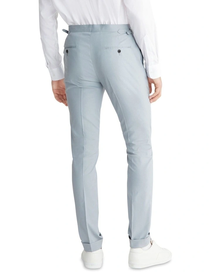 X Slim Slub Plain Businesss Pant in Grey