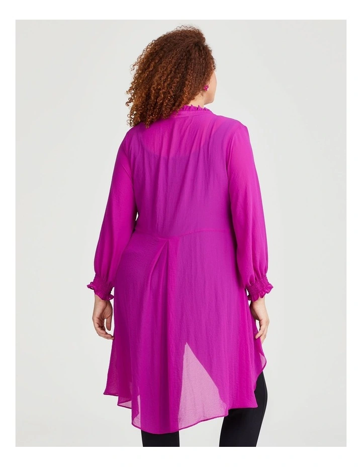 Chiffon Dreamy Days Shirt in Fuchsia Rose