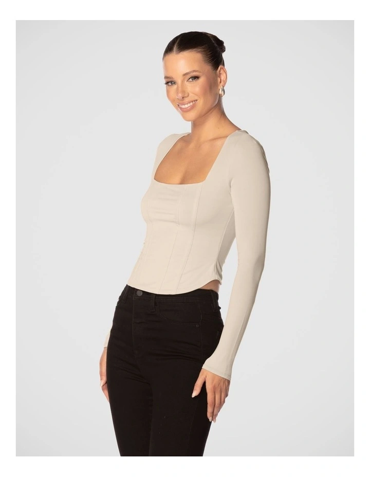 Azure Square Neck Top in Grey