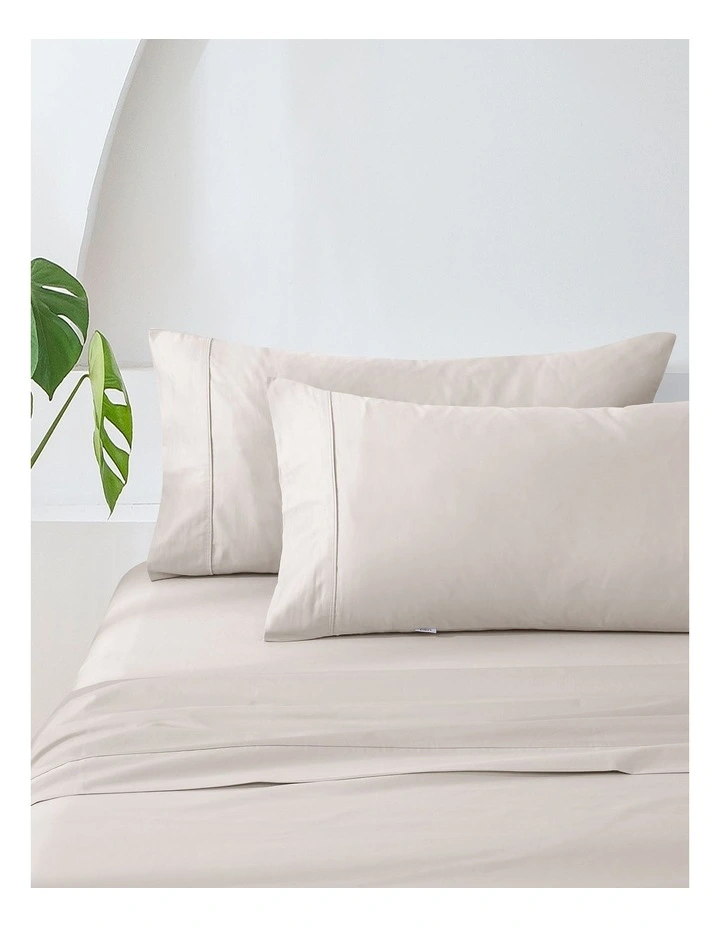 500TC Cotton Sateen Standard Pillowcase 2x in Stone
