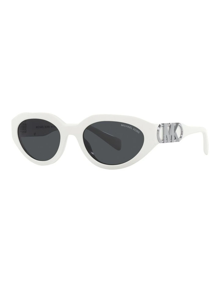 Empire Oval Sunglasses in White