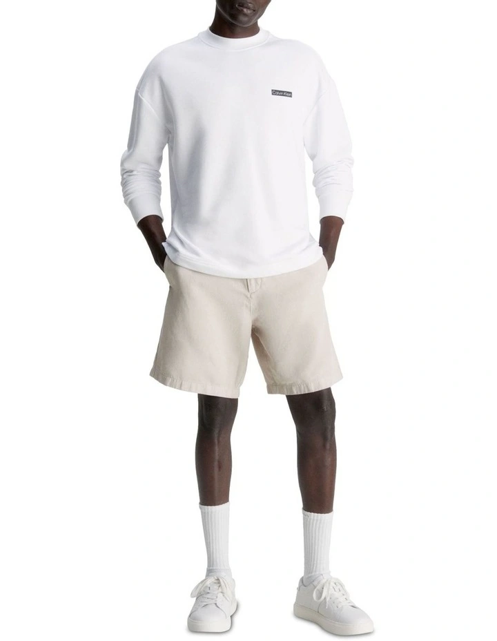 Cotton Linen Tencel Wide Leg Short in Beige