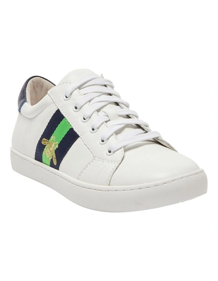 Belem Leather Sneakers in White/Green